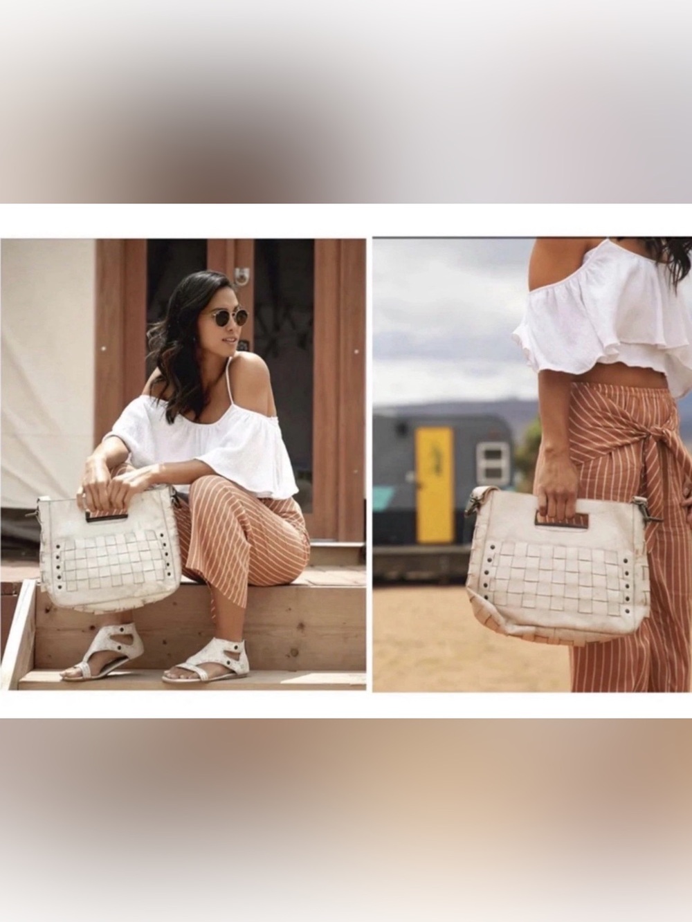 NWT Bed Stu Orchid Woven Leather Satchel Handbag Crossbody Bag Nectar Lux $280 - Picture 13 of 13